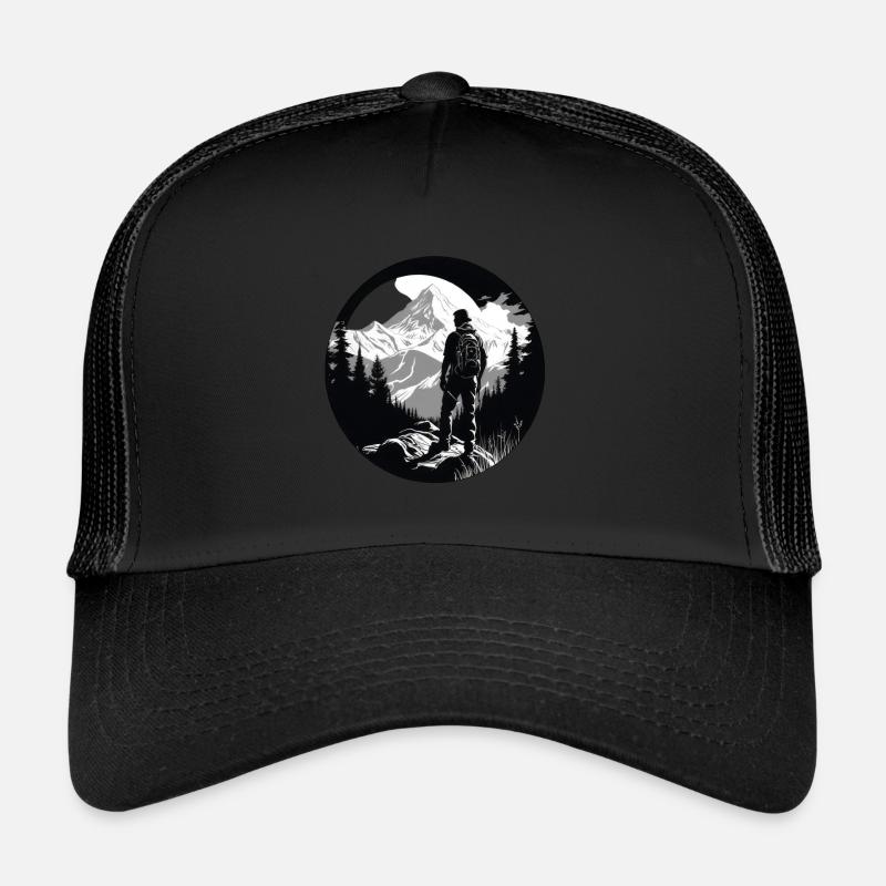 Hiking Mountains Trees Alps Trucker Cap