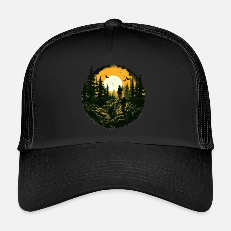 Hiking Mountains Trees Alps Trucker Cap