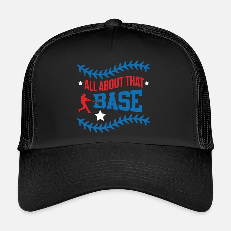 base baseball spruch - Trucker Cap - Schwarz/Schwarz