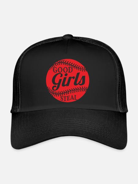 Fille de baseball - Casquette trucker  - noir/noir - Devant