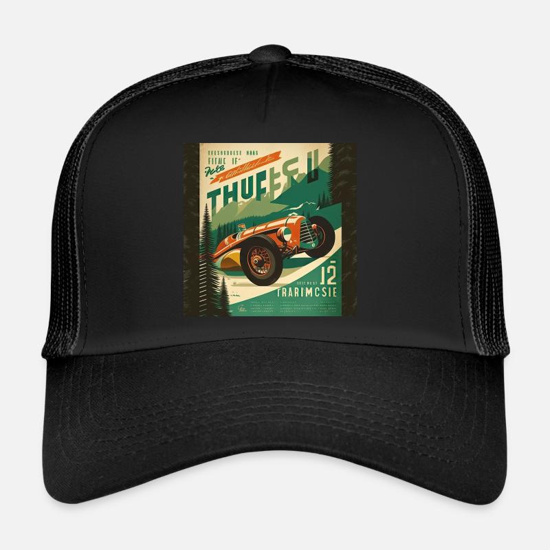 Retro Auto Poster Vintage Auto old School Trucker Cap