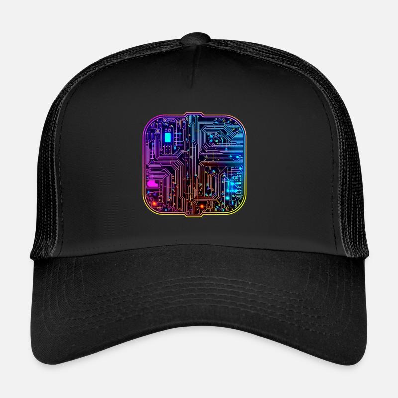 Schaltkreis Chip - Trucker Cap - Schwarz/Schwarz