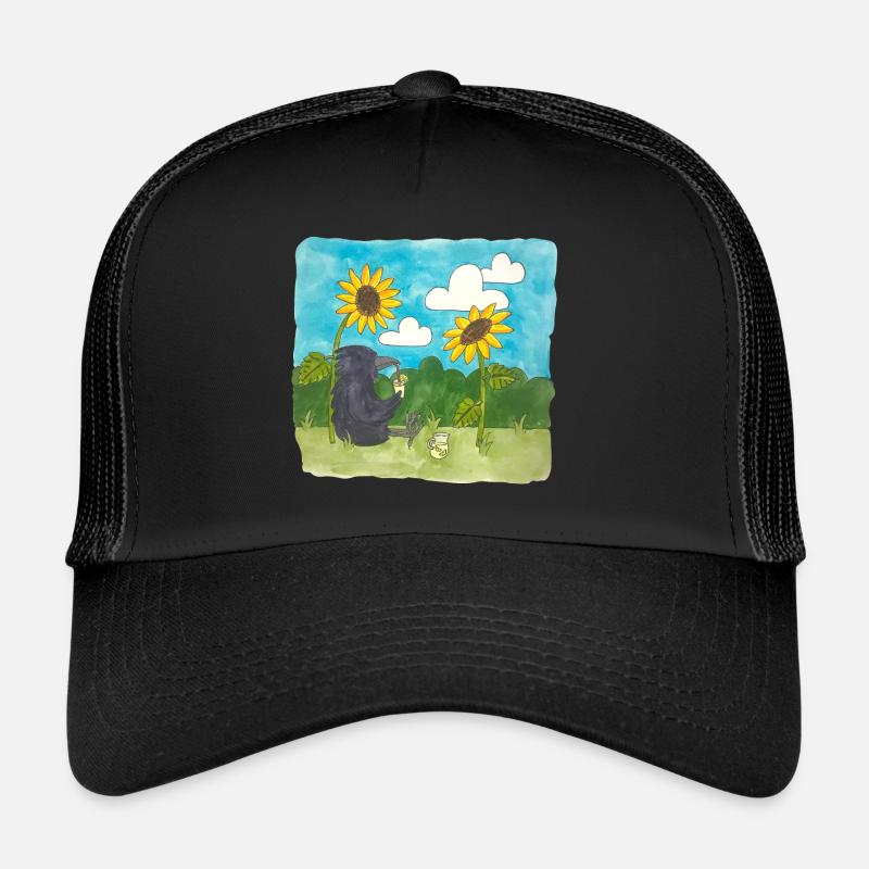 Raven Sunflowers chill Summer Lemonade Daylight Saving Time Trucker Cap