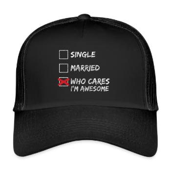 Kein Interesse Lebenseinstellung Zynischer Spruch - Trucker Cap - Schwarz/Schwarz - Vorne