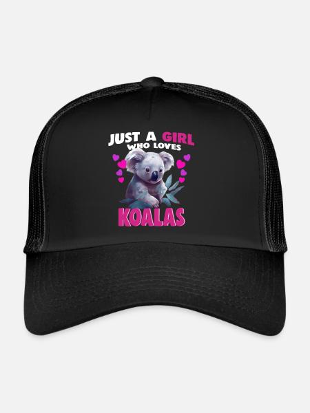 Just a Girl who Loves Koalas - Trucker Cap - black/black - Front