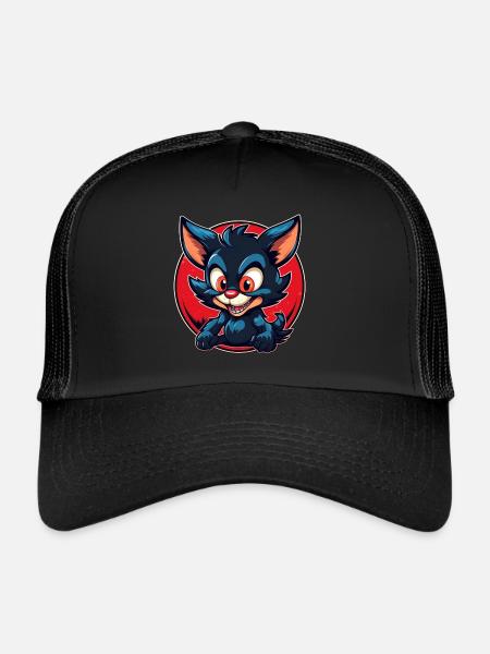 Diable de Tasmanie super mignon - Casquette trucker  - noir/noir - Devant