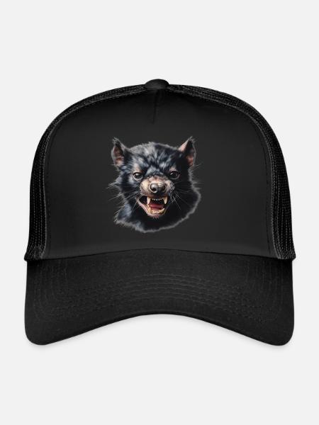 Looming Tasmanian devil - Trucker Cap - black/black - Front