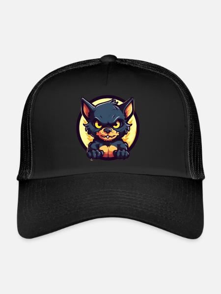 Diable de Tasmanie super mignon - Casquette trucker  - noir/noir - Devant