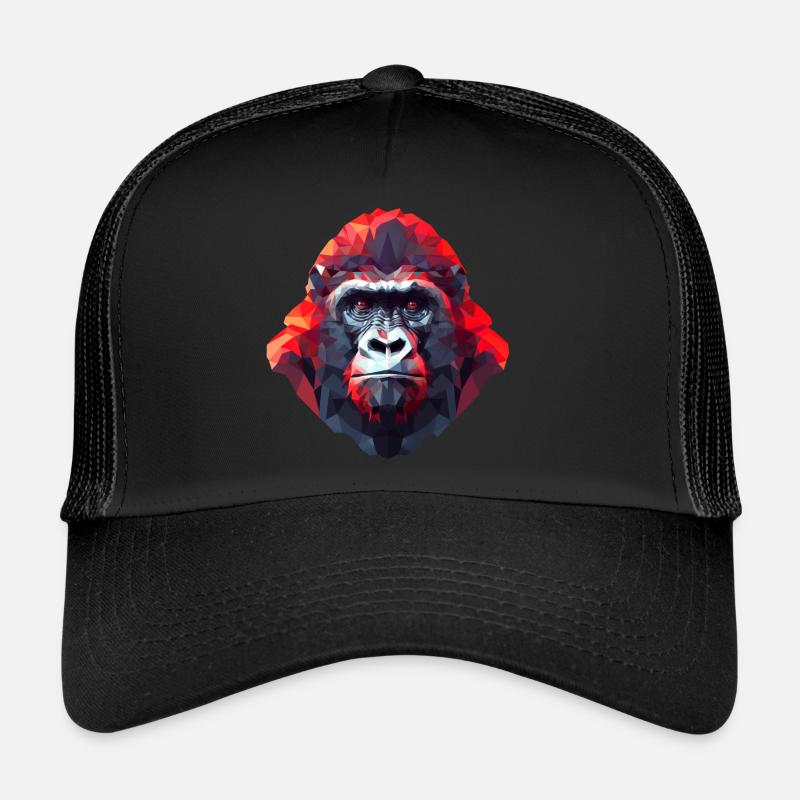 Polygonales Gorilla-Portrait - Modernes Kunst Trucker Cap