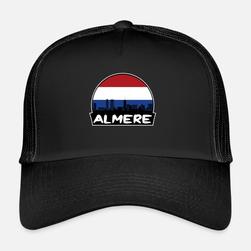 Almere Pays-Bas Flag Skyline Silhouette Voyage Casquette trucker 