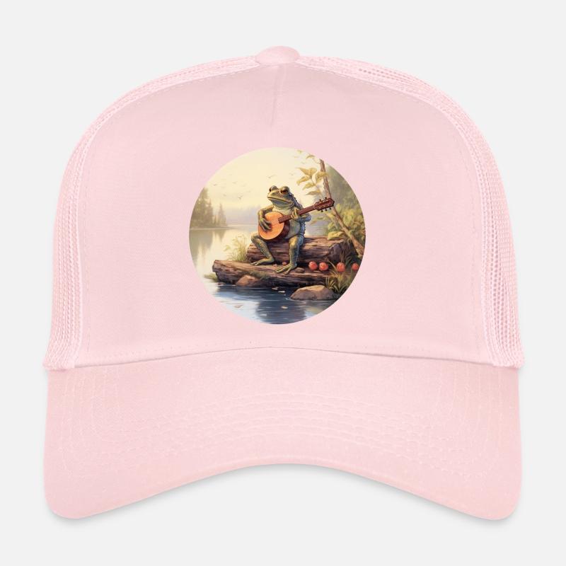 Frog playing banjo Trucker Cap