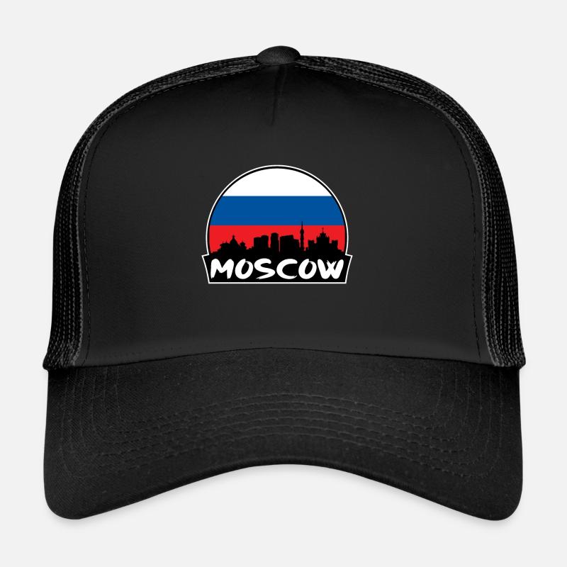 Moscou Russie Flag Skyline Silhouette Voyage Casquette trucker 