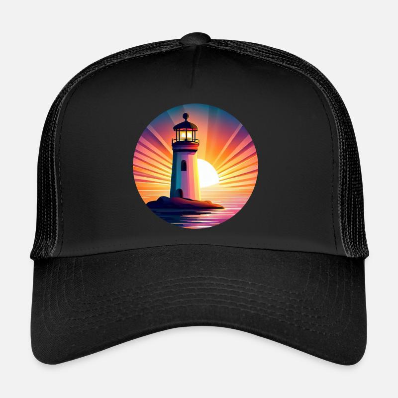 Phare au coucher du soleil - Pittoresque Casquette trucker 