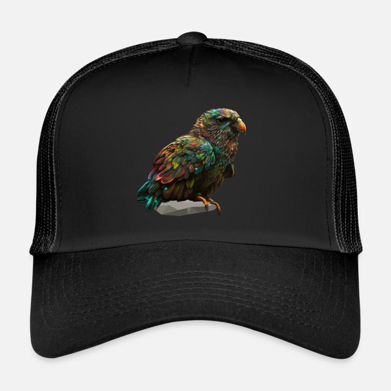 Oiseau perroquet coloré sur pierre Casquette trucker 