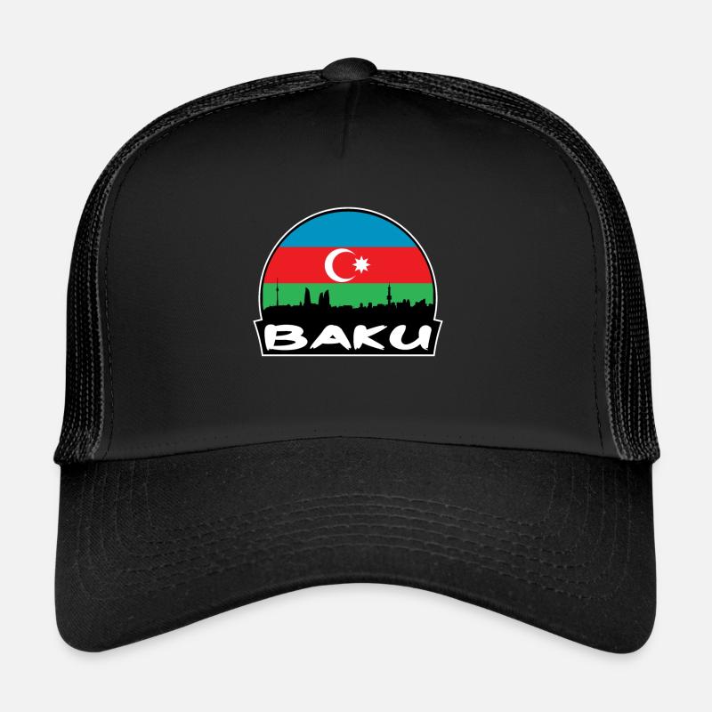 Bakou, Azerbaïdjan, drapeau, Skyline, silhouette, voyage Casquette trucker 