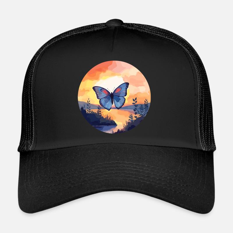 Morpho Papillon Bleu Casquette trucker 
