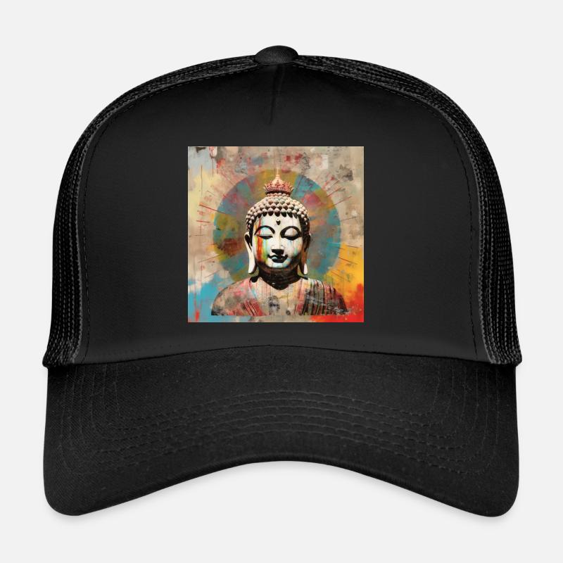 BOUDDHA MÉDITATION ZEN - Casquette trucker  - noir/noir