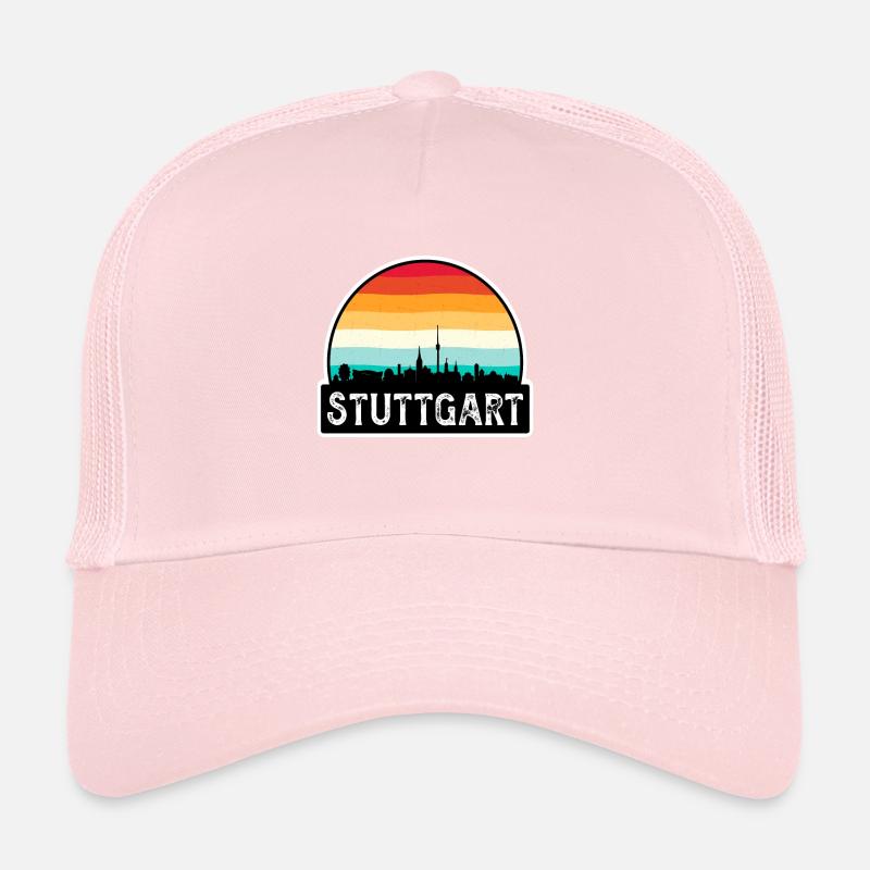 Stuttgart Allemagne drapeau Skyline Souvenir de voyage Casquette trucker 