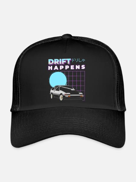 Véhicule de course de sport automobile - Casquette trucker  - noir/noir - Devant
