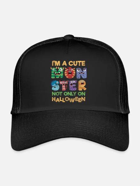 Déguisement effrayant d’Halloween - Casquette trucker  - noir/noir - Devant