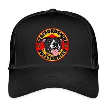 Staffordshire Bull Terrier Vintage - Casquette trucker  - noir/noir - Devant