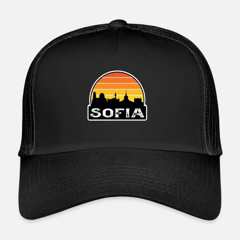 Sofia Bulgarie Flag Skyline Souvenir de voyage Casquette trucker 