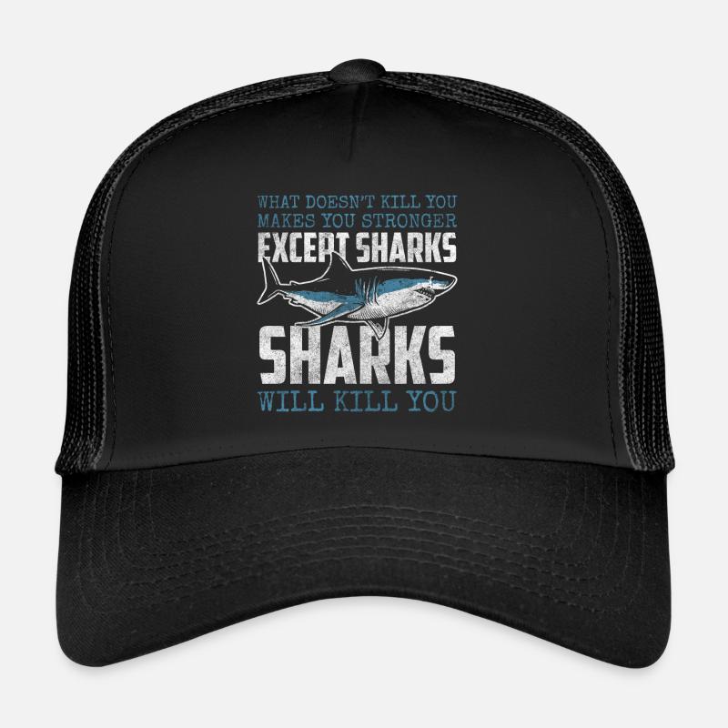 Dents de pêcheur sous-marin de requin Casquette trucker 