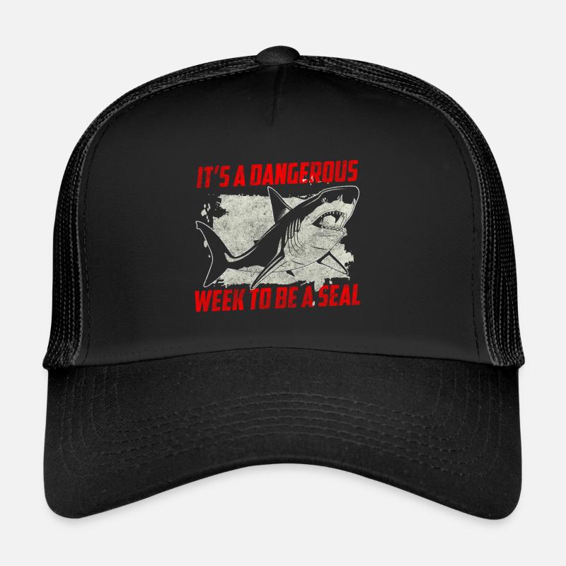Grand requin blanc aileron dent de requin Casquette trucker 