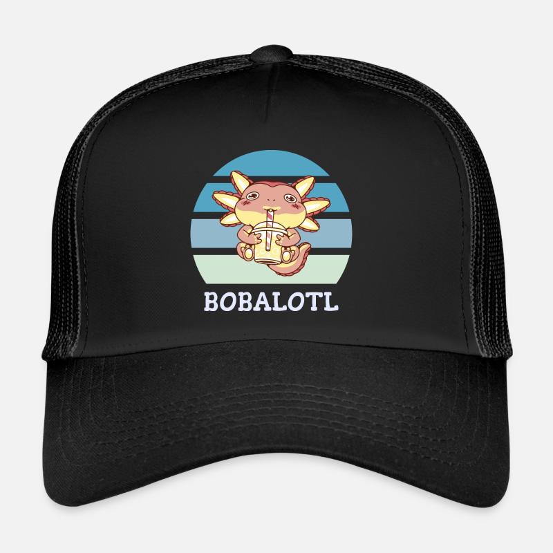 Boba Bubble Tea Axolotl Bobalotl Trucker Cap