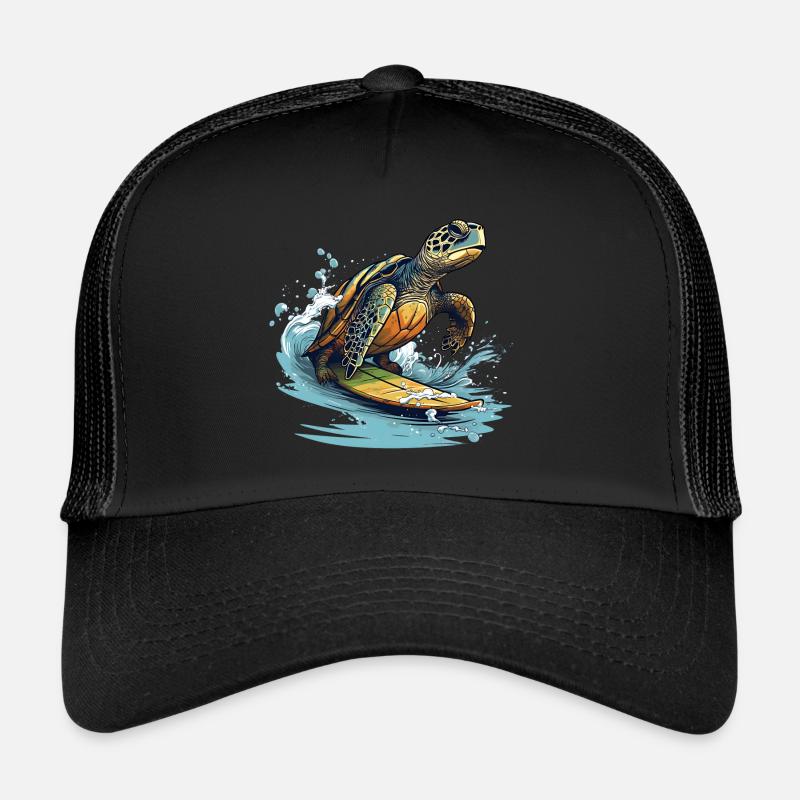 Turtle surfing Trucker Cap