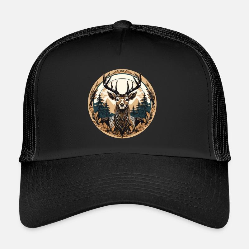 Hirsch - Trucker Cap - Schwarz/Schwarz