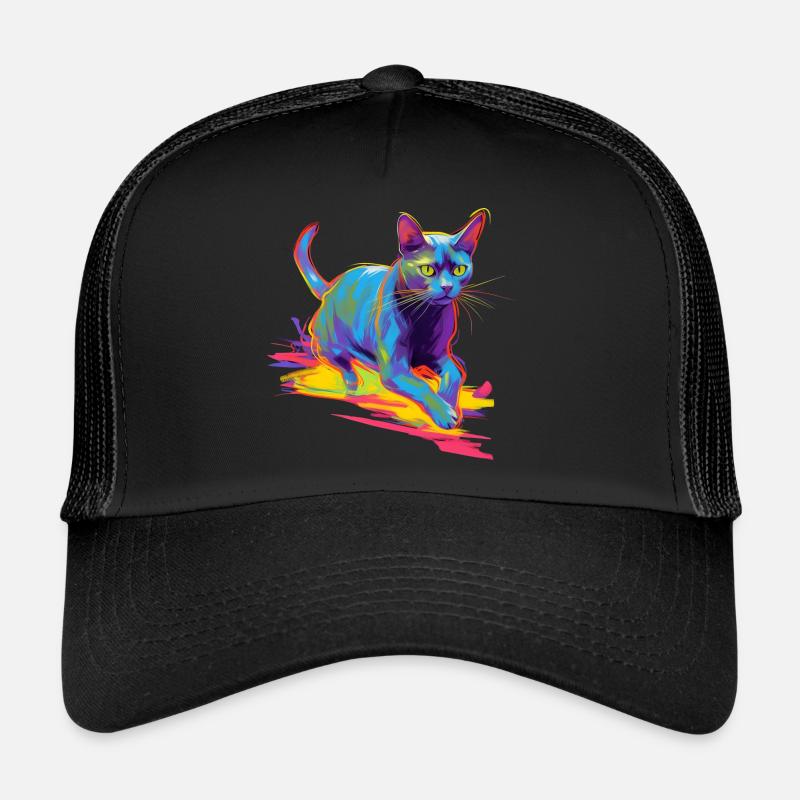 Bunte Katze Neon Trucker Cap