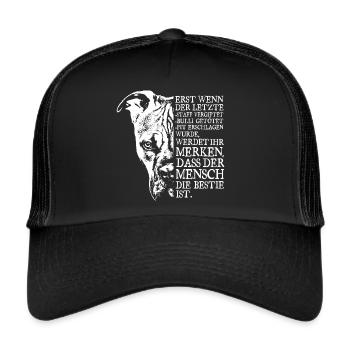 Der Mensch ist die Bestie - Trucker Cap - Schwarz/Schwarz - Vorne
