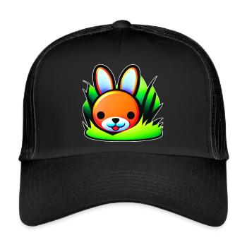Lapin coloré mignon - Casquette trucker  - noir/noir - Devant