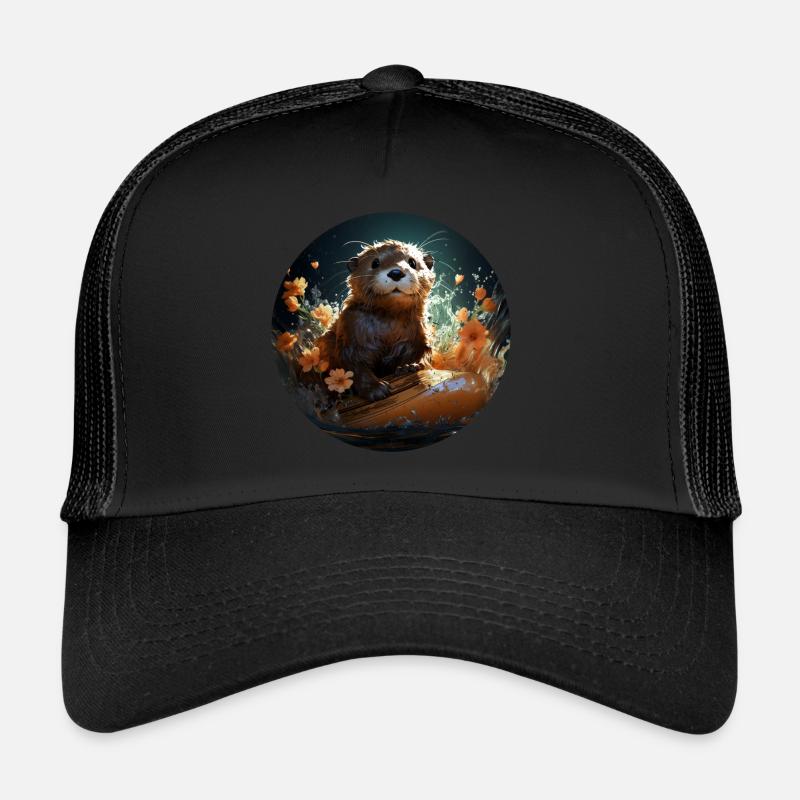 Surfboard Sea Otter - Trucker Cap - Schwarz/Schwarz