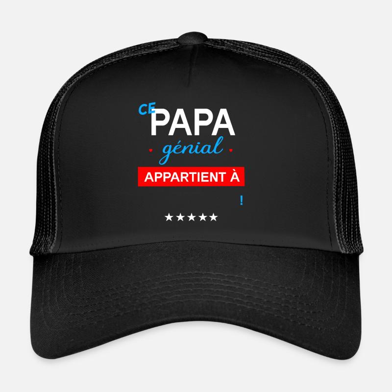 CE PAPA GENIAL APPARTIENT A - Casquette trucker  - noir/noir