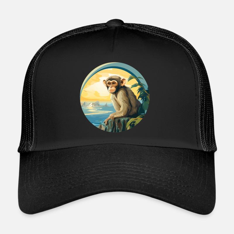 Affe - Trucker Cap - Schwarz/Schwarz