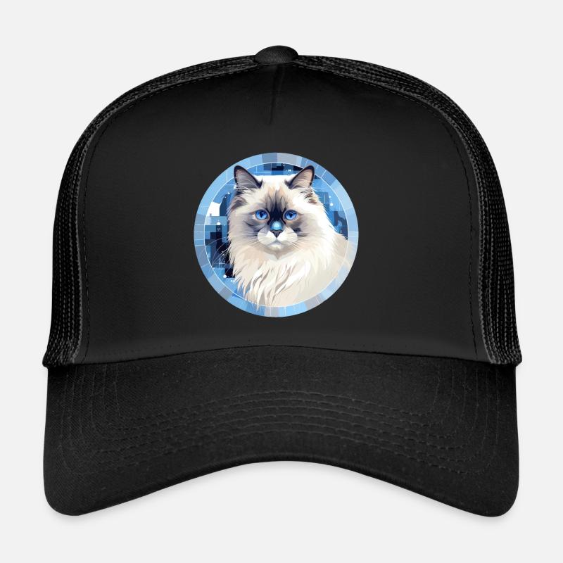 Ragdoll Katze - Trucker Cap - Schwarz/Schwarz
