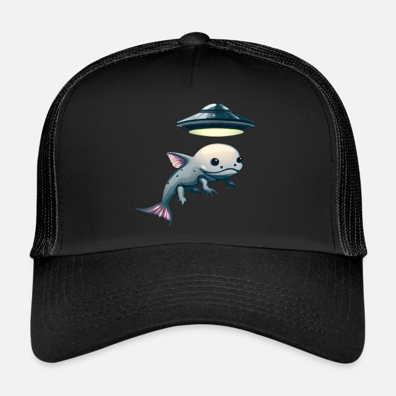 UFO Abduction: Alien and Axolotl Trucker Cap