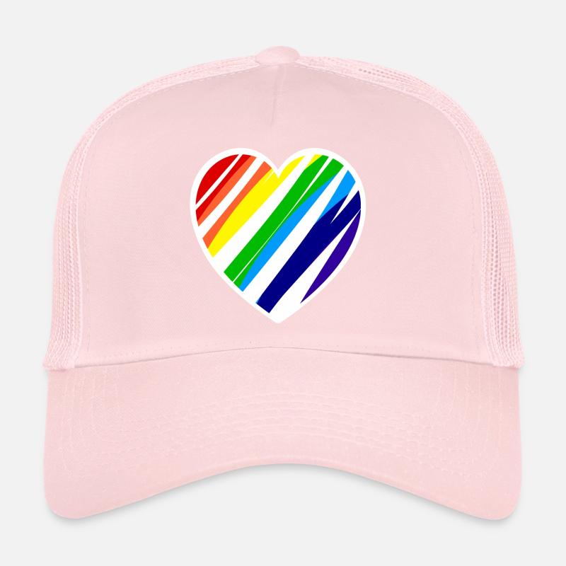 Rainbow heart striped - show tolerance Trucker Cap