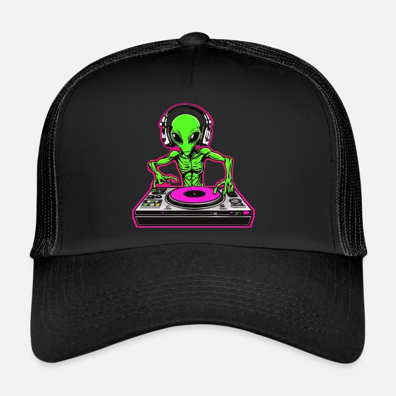 Incredibly cool: Neon Alien DJ for your party Trucker Cap