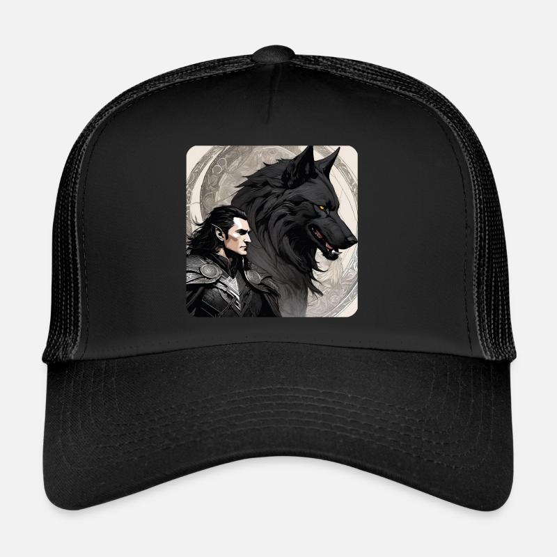 Loki with Fenri's Wolf Asgard Ragnarok Trucker Cap