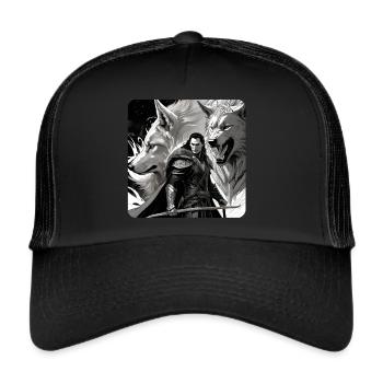 Loki with Fenri's Wolf Asgard Ragnarok - Trucker Cap - black/black - Front