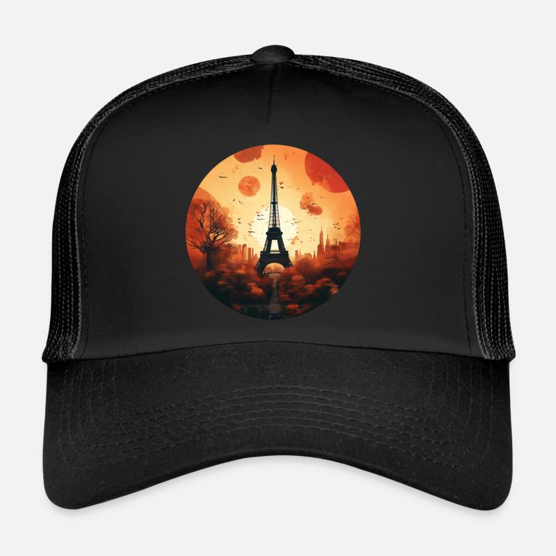 Sonnenuntergang in Paris: Eiffelturm und Trucker Cap