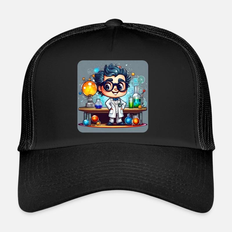Cute professor with glasses in lab Trucker Cap