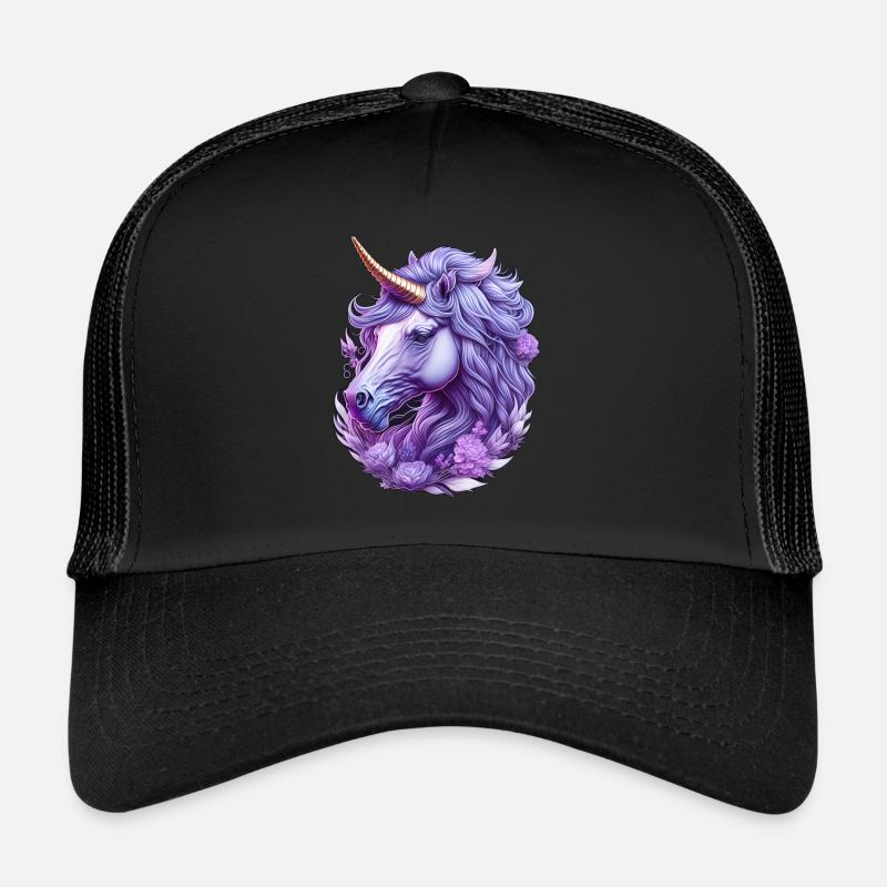 Licorne majestueuse - Casquette trucker  - noir/noir