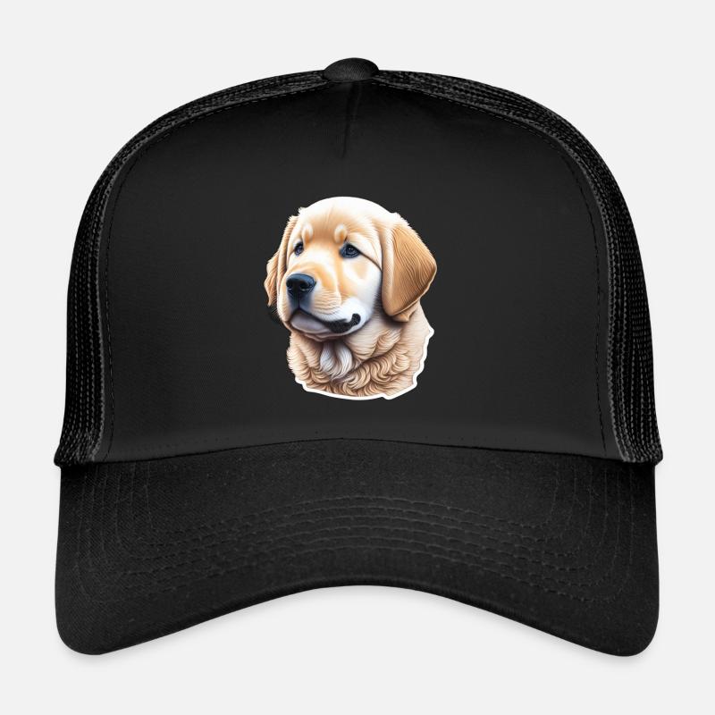 Süßer Golden Retriever Welpe - Trucker Cap - Schwarz/Schwarz