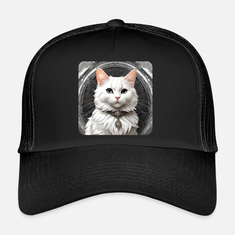 Mignon chat blanc Casquette trucker 