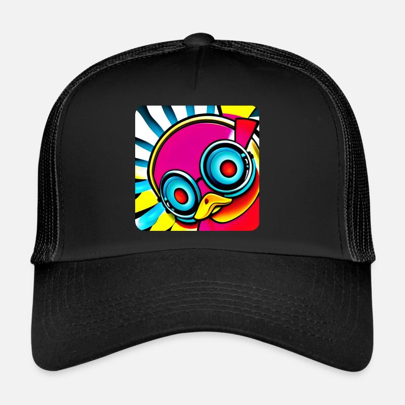 Crazy duck in bright colors Trucker Cap