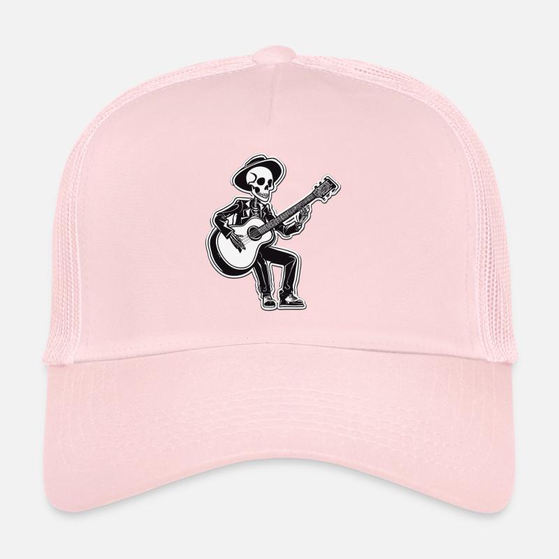 Guitar playing Skeleton Trucker Cap